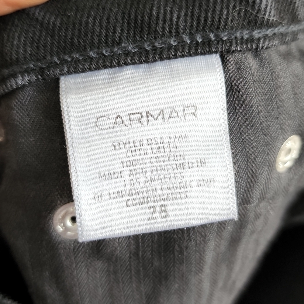 Carmar black studded jeans frayed hem Bikercore - Picture 12 of 12